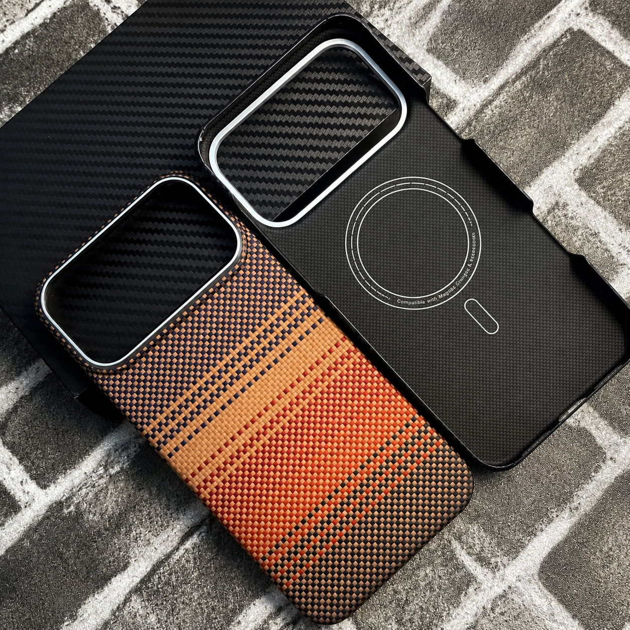 Premium iPhone Case MagSafe Compatible Aramid Carbon Fiber Cover Ultra Thin Raised Lens Screen Guard Anti Scratch Matte Non Slip Full Protection Design