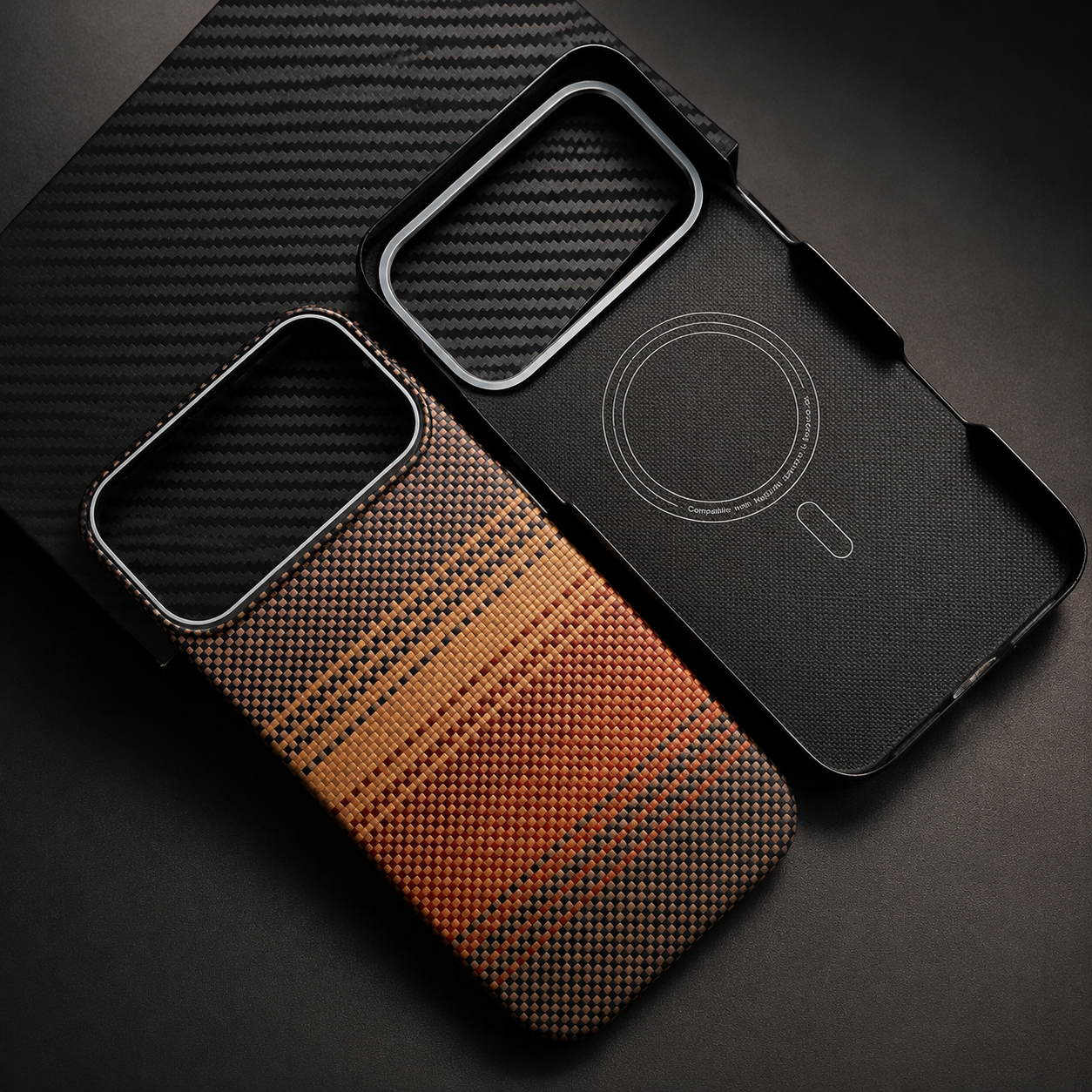 Premium iPhone Case MagSafe Compatible Aramid Carbon Fiber Cover Ultra Thin Shock Resistant Slim Lightweight Matte Camera Protection Full Coverage
