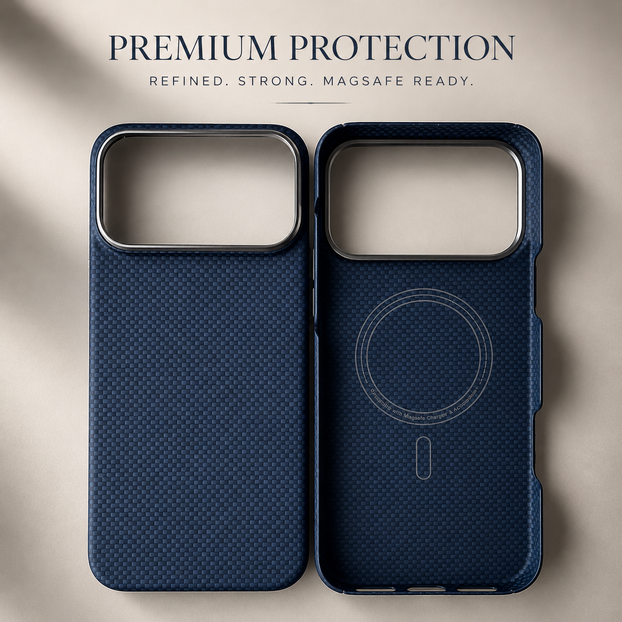 Premium iPhone Case MagSafe Compatible Aramid Carbon Fiber Cover Ultra Thin Shock Resistant Slim Lightweight Matte Camera Protection Full Coverage