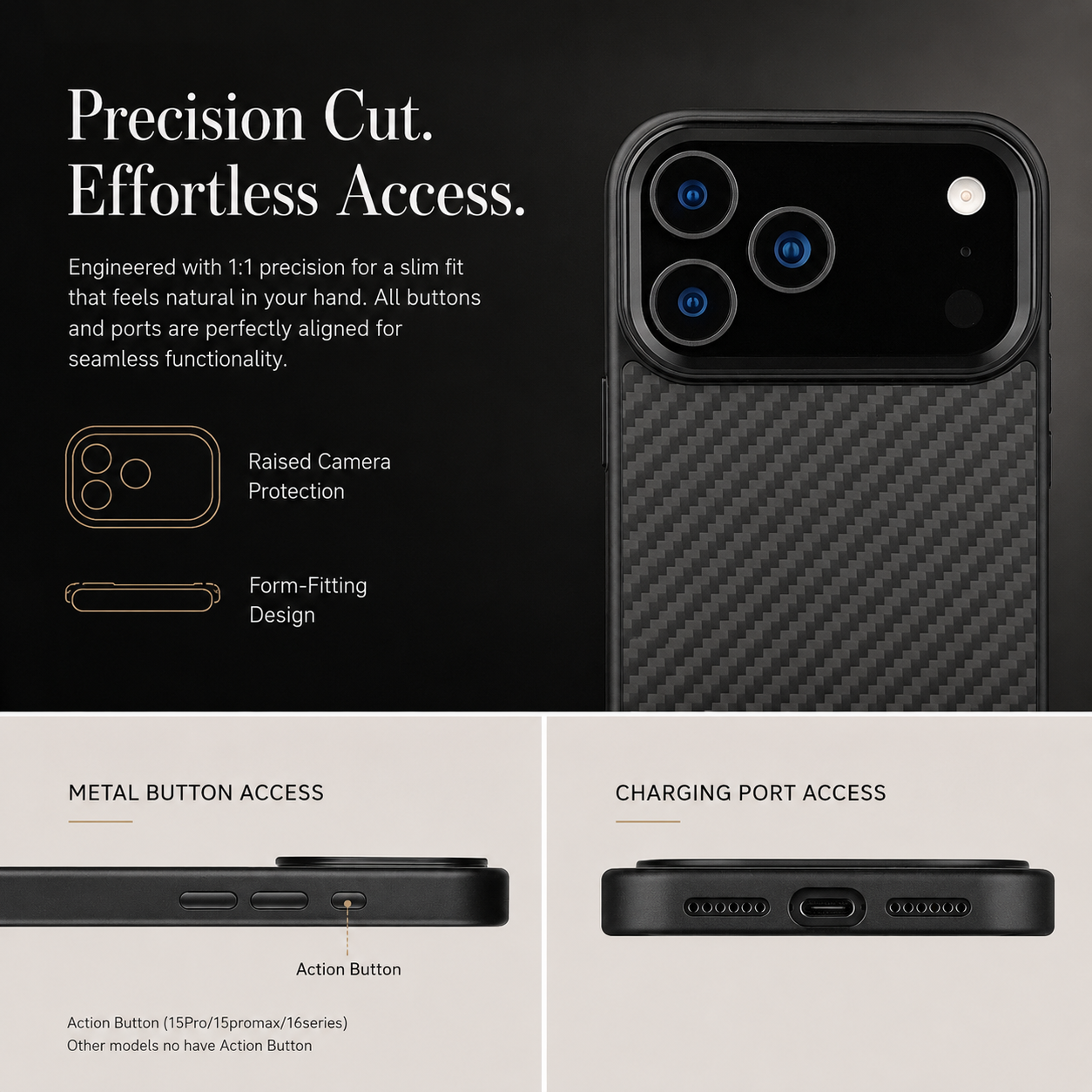 Premium iPhone Case MagSafe Compatible Aramid Fiber Protective Cover Ultra Thin Full Coverage Shockproof Camera Lens Protection Anti Scratch Non Slip Design