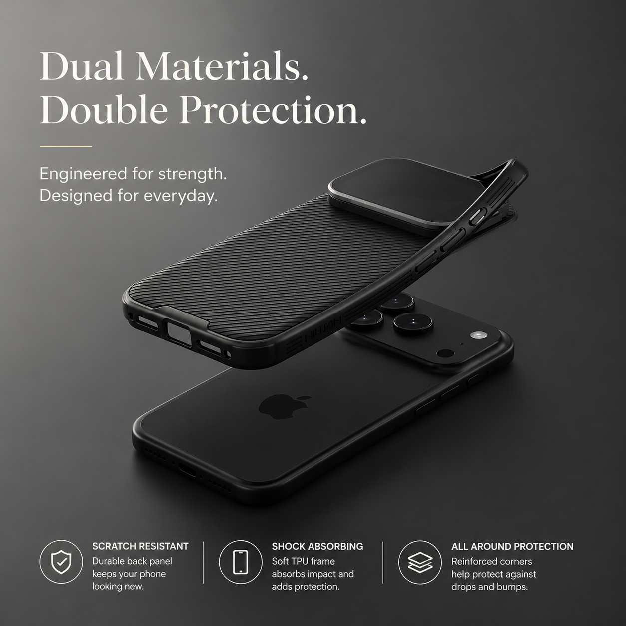 Premium iPhone Case MagSafe Compatible CamShield Cover Foldable Lens Stand Shockproof Textured PC Non Slip Camera Protection Half Wrapped Design