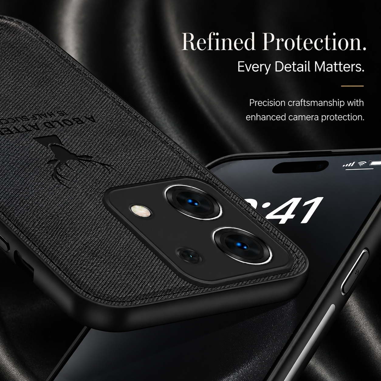 Premium iPhone Case MagSafe Compatible Canvas Texture Deer Pattern Magnetic Cover Shockproof Bumper Frame Camera Lens Guard Slim Full Coverage Design