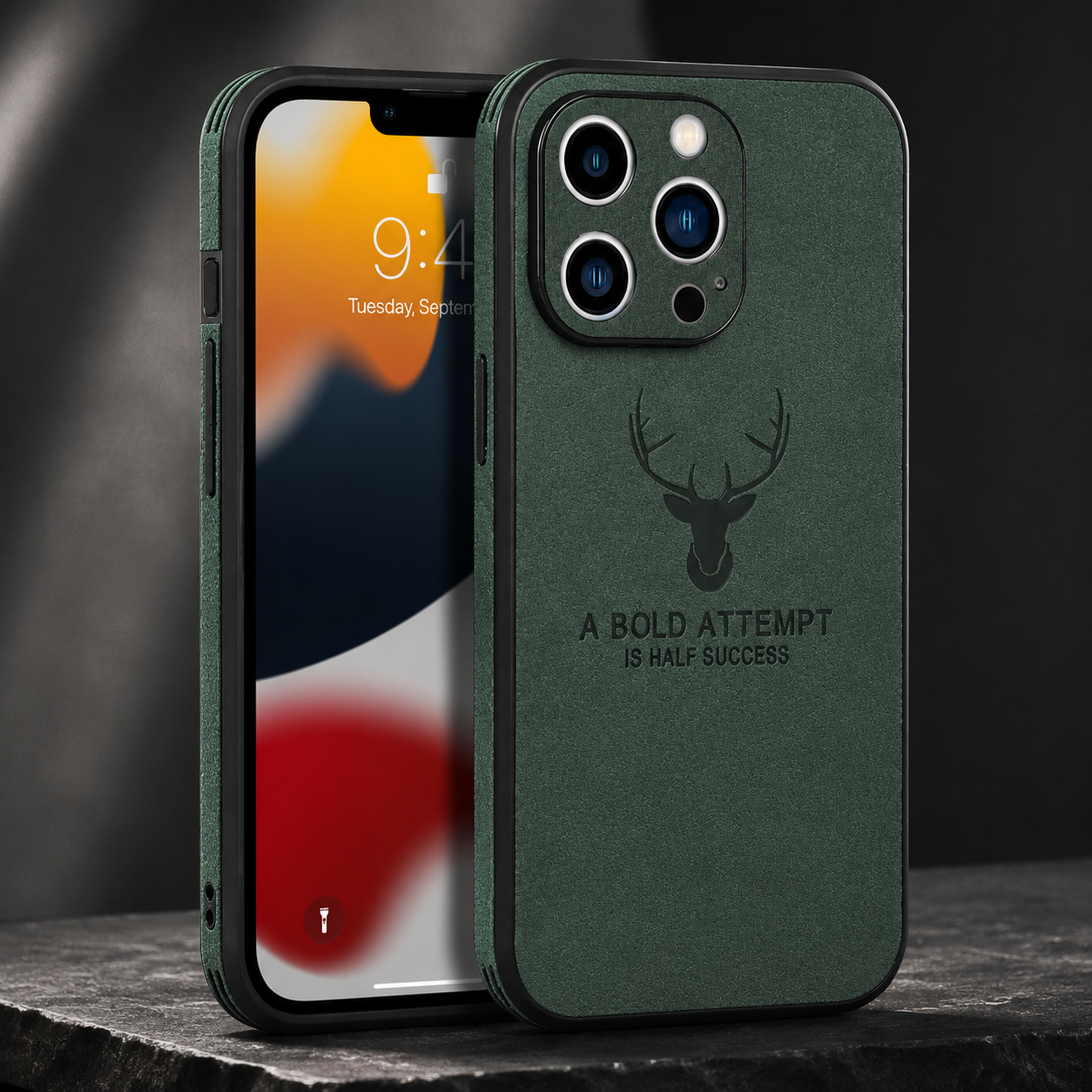 Premium iPhone Case MagSafe Compatible Canvas Texture Deer Pattern Magnetic Cover Shockproof Bumper Frame Camera Lens Guard Slim Full Coverage Design