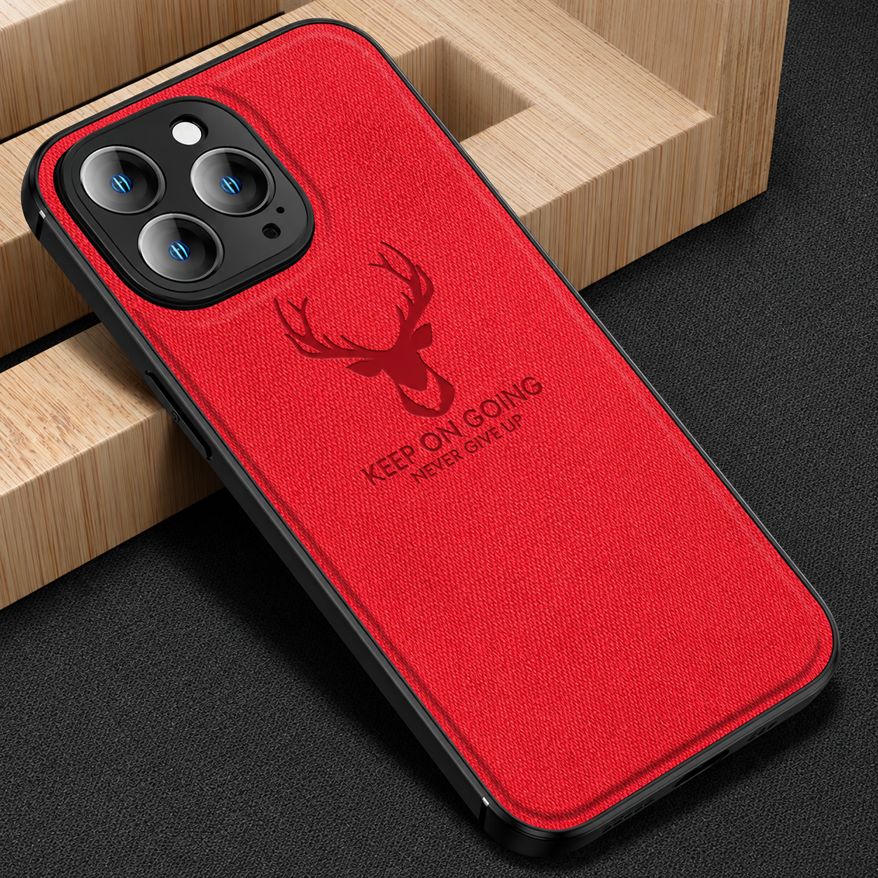 Premium iPhone Case MagSafe Compatible Canvas Texture Deer Pattern Magnetic Cover Shockproof Bumper Frame Camera Lens Guard Slim Full Coverage Design