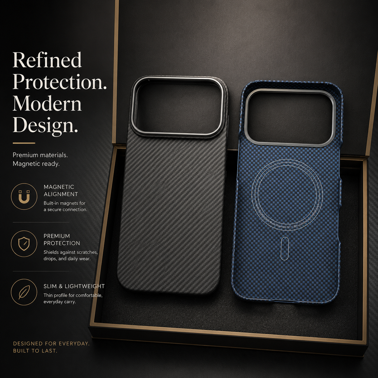 Premium iPhone Case MagSafe Compatible Carbon Fiber Aramid Protective Cover Camera Lens Protection Ultra Thin Shockproof Anti Fingerprint Waterproof Full Coverage
