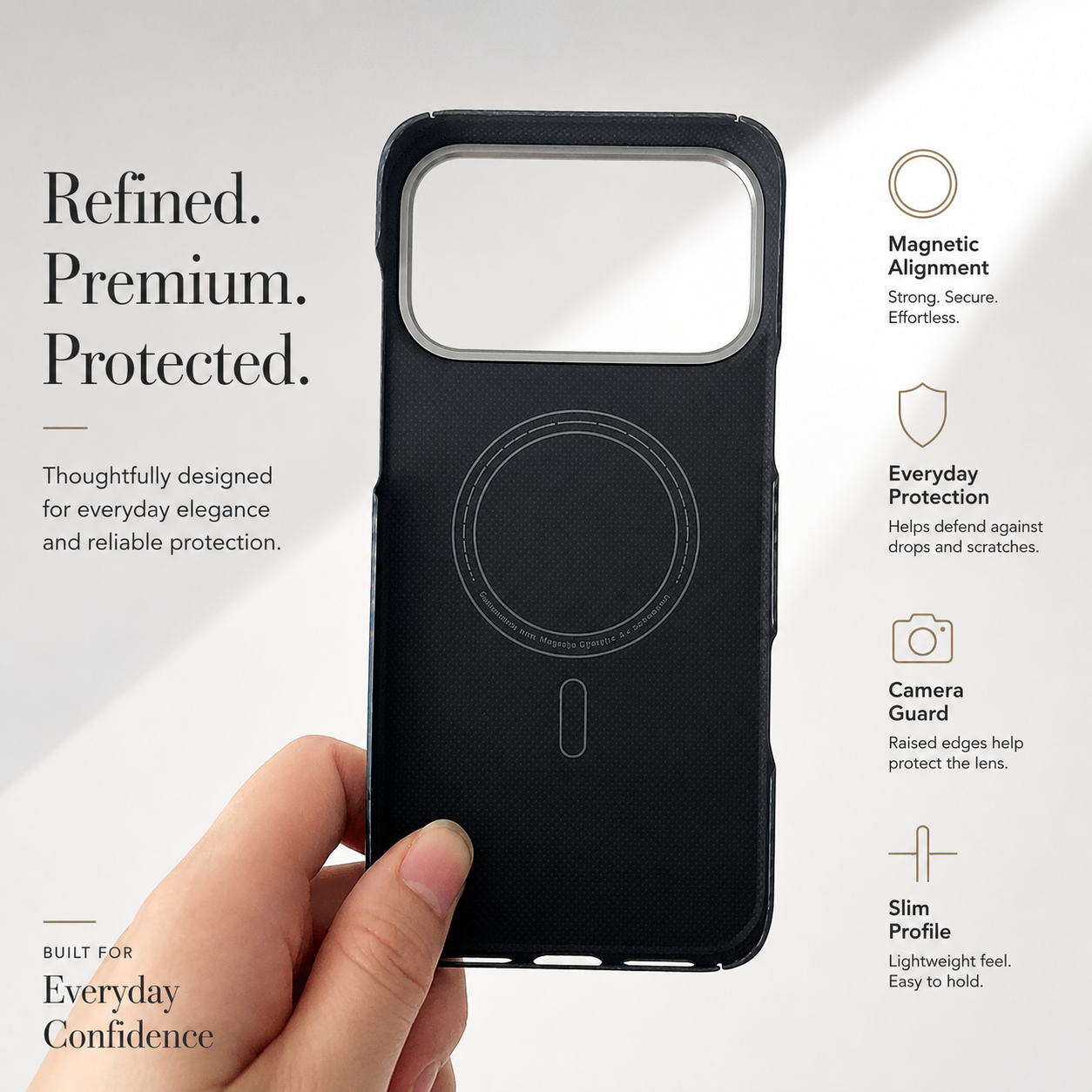 Premium iPhone Case MagSafe Compatible Carbon Fiber Aramid Protective Cover Camera Lens Protection Ultra Thin Shockproof Anti Fingerprint Waterproof Full Coverage