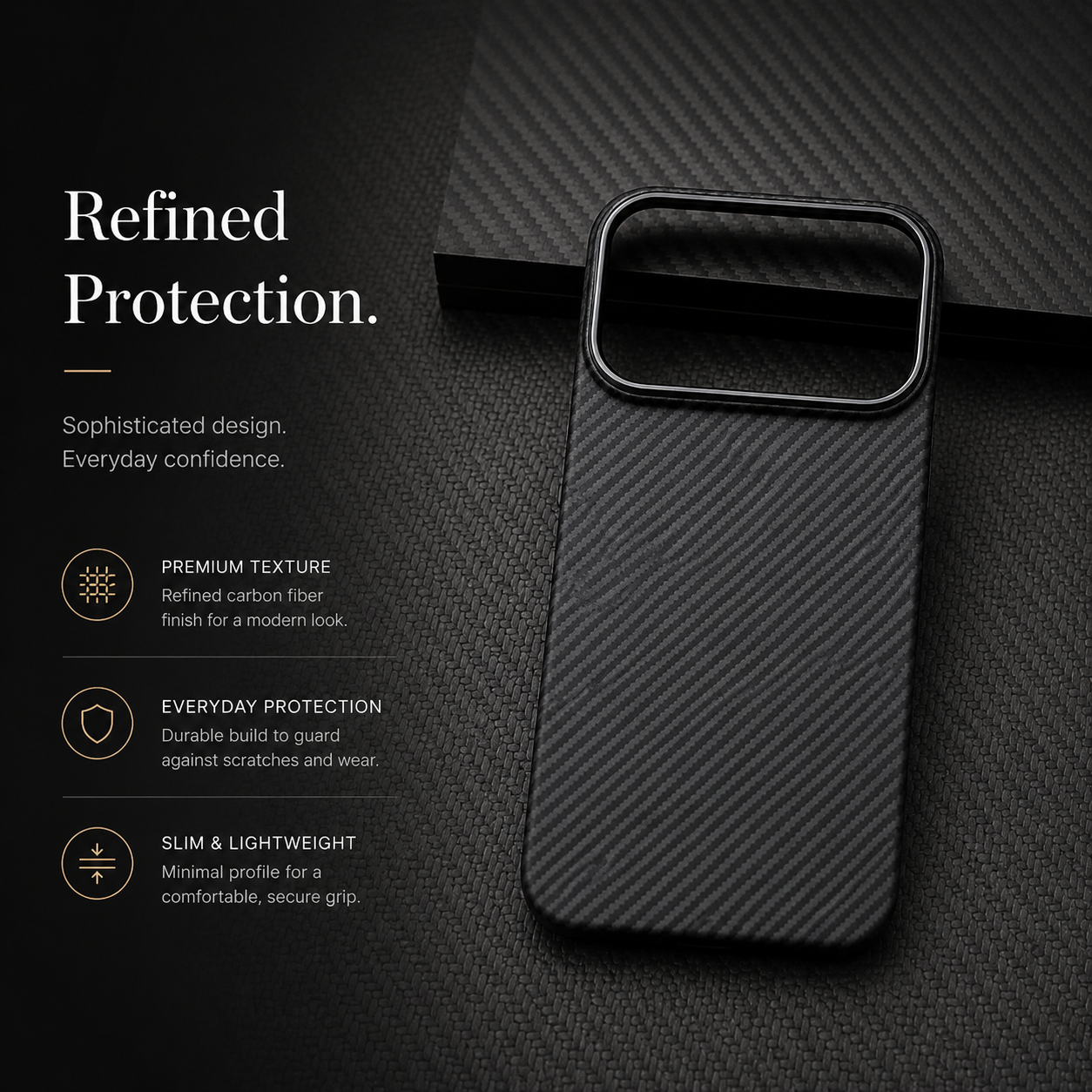 Premium iPhone Case MagSafe Compatible Carbon Fiber Aramid Protective Cover Camera Lens Protection Ultra Thin Shockproof Anti Fingerprint Waterproof Full Coverage