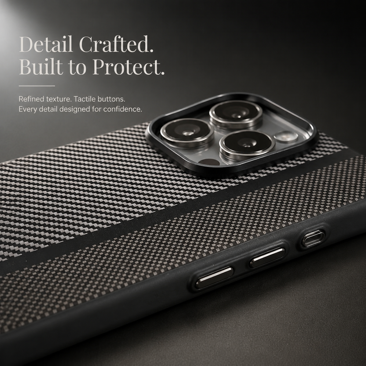 Premium iPhone Case MagSafe Compatible Carbon Fiber Cover Hybrid Shockproof Airbag Corners Metal Camera Guard Anti Fingerprint Slim Design
