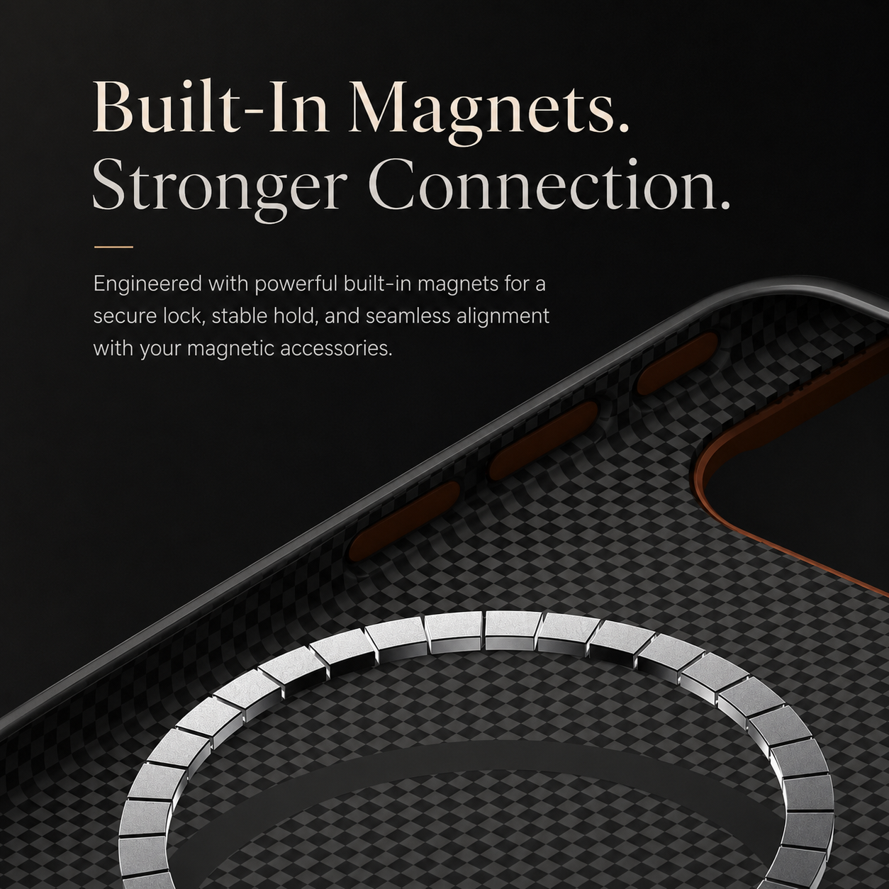 Premium iPhone Case MagSafe Compatible Carbon Fiber Cover Magnetic Alignment Shockproof PC Hard Shell Anti Scratch Slim Non Slip Design