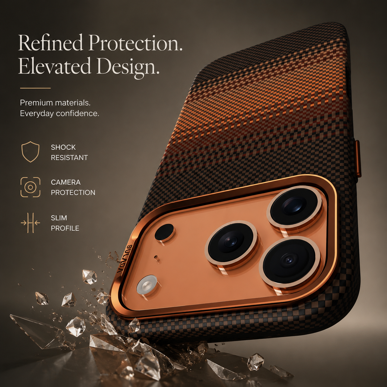 Premium iPhone Case MagSafe Compatible Carbon Fiber Cover Magnetic Alignment Shockproof PC Hard Shell Anti Scratch Slim Non Slip Design