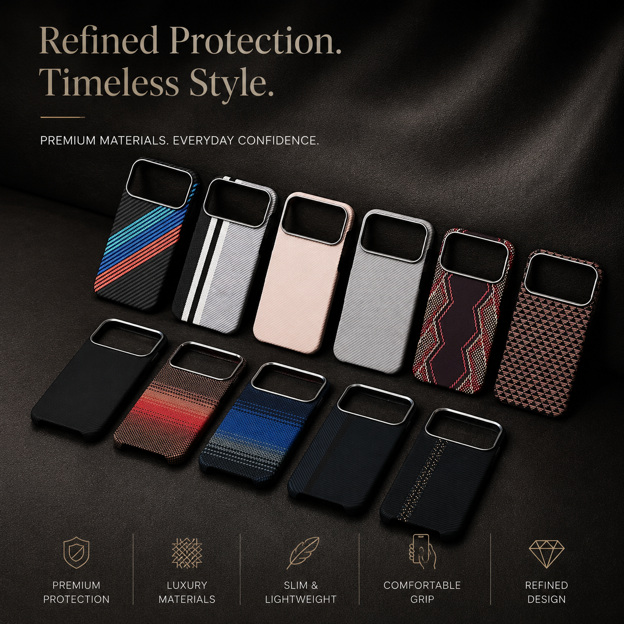 Premium iPhone Case MagSafe Compatible Carbon Fiber Cover Magnetic PC TPU Hybrid Shockproof Half Wrapped Slim Non Slip Protective Design