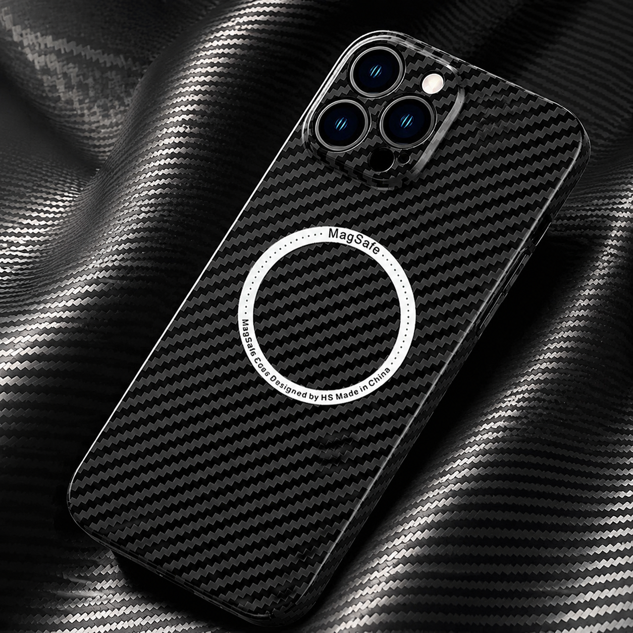 Premium iPhone Case MagSafe Compatible Carbon Fiber Magnetic Slim Cover Shockproof Lightweight Camera Lens Protection Protective Minimal Design