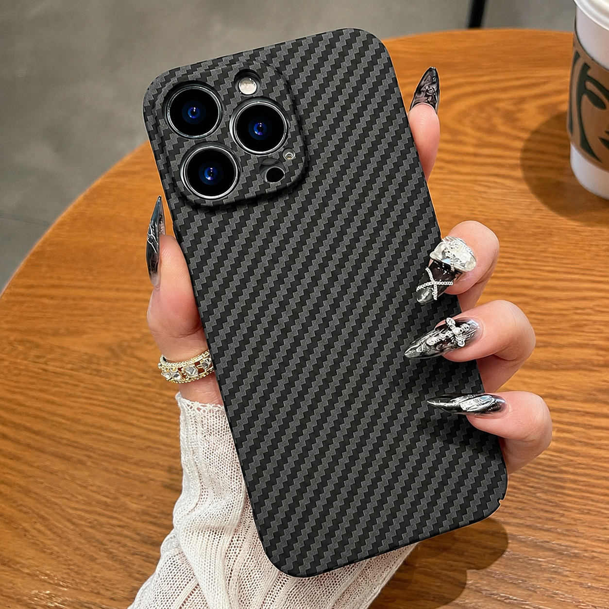 Premium iPhone Case MagSafe Compatible Carbon Fiber Matte Cover Hard PC Magnetic Shockproof Protective Camera Lens Guard Slim Full Coverage Design