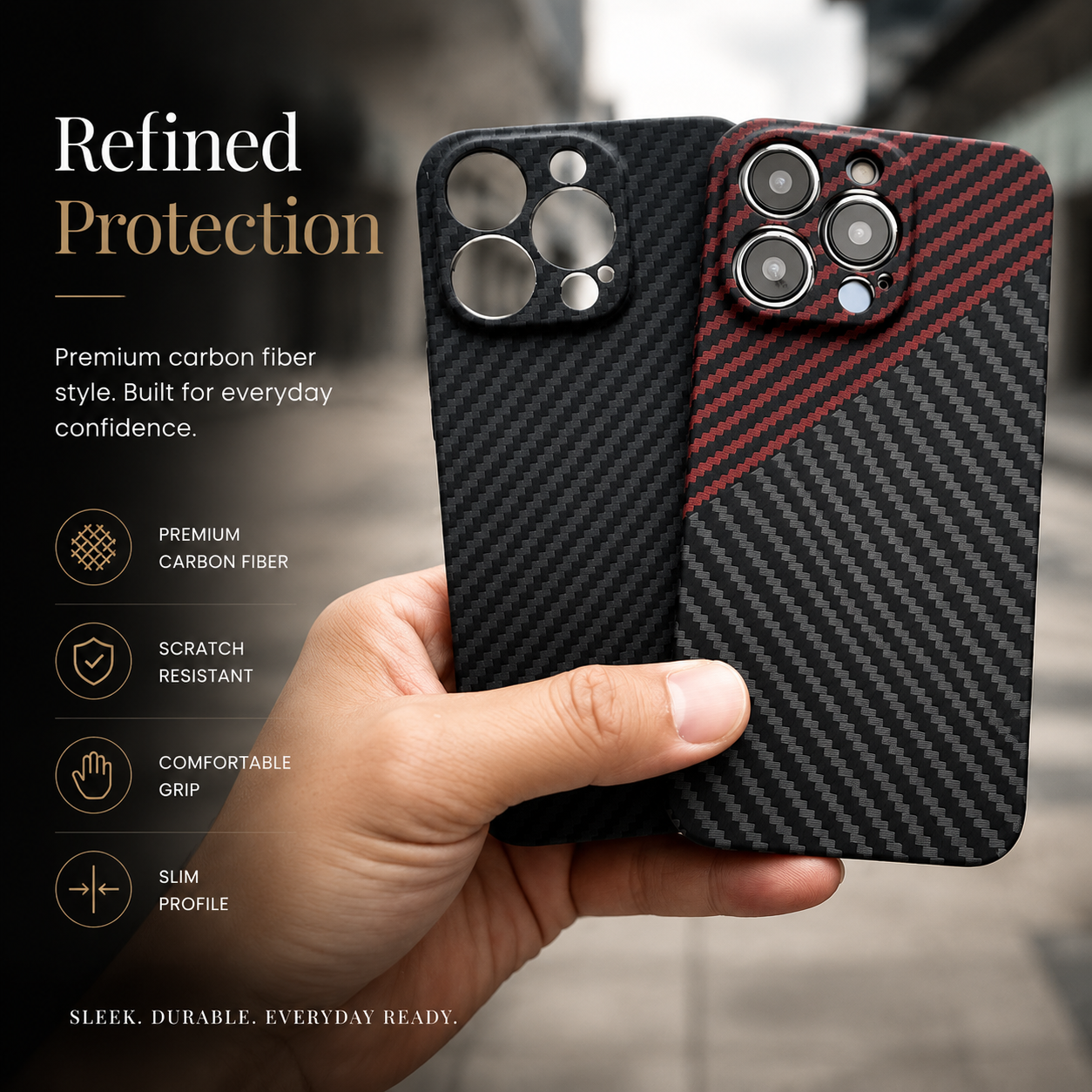Premium iPhone Case MagSafe Compatible Carbon Fiber Matte Cover Hard PC Magnetic Shockproof Protective Camera Lens Guard Slim Full Coverage Design