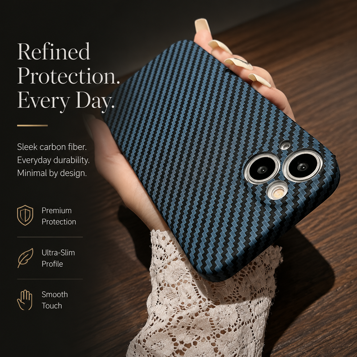 Premium iPhone Case MagSafe Compatible Carbon Fiber Matte Cover Hard PC Magnetic Shockproof Protective Camera Lens Guard Slim Full Coverage Design