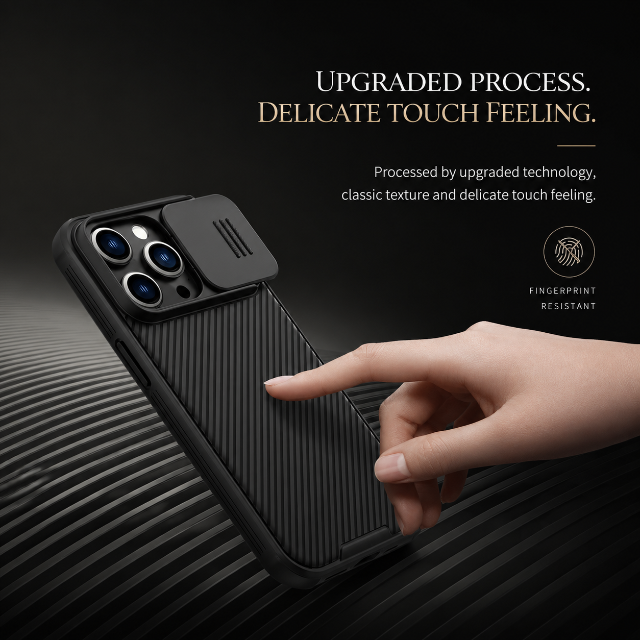 Premium iPhone Case MagSafe Compatible Carbon Fiber Texture Sliding Camera Cover Magnetic Cover Shockproof Protective Lens Guard Slim Design