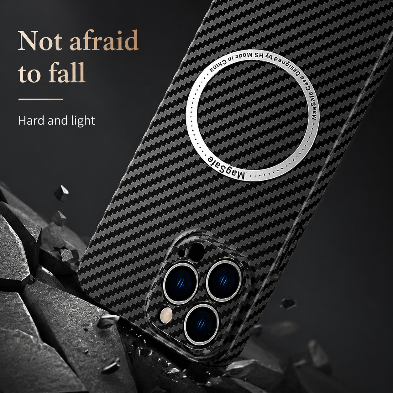 Premium iPhone Case MagSafe Compatible Carbon Fiber Texture Slim Cover Ultra Thin Shockproof Camera Lens Protection Lightweight Protective Design
