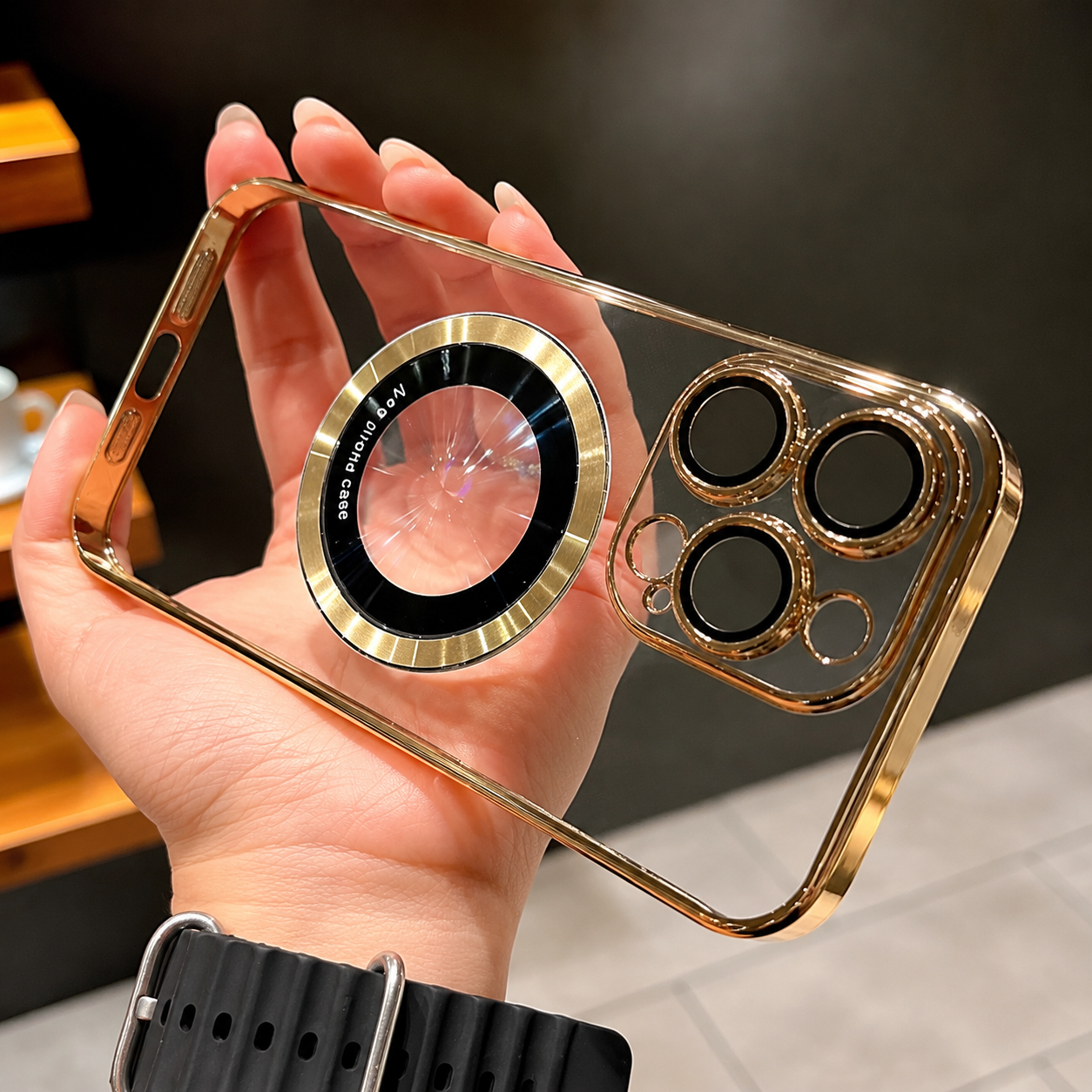 Premium iPhone Case MagSafe Compatible Clear Plated Cover Transparent Magnetic Ring Shockproof Protective Camera Lens Guard Ultra Thin Slim Design