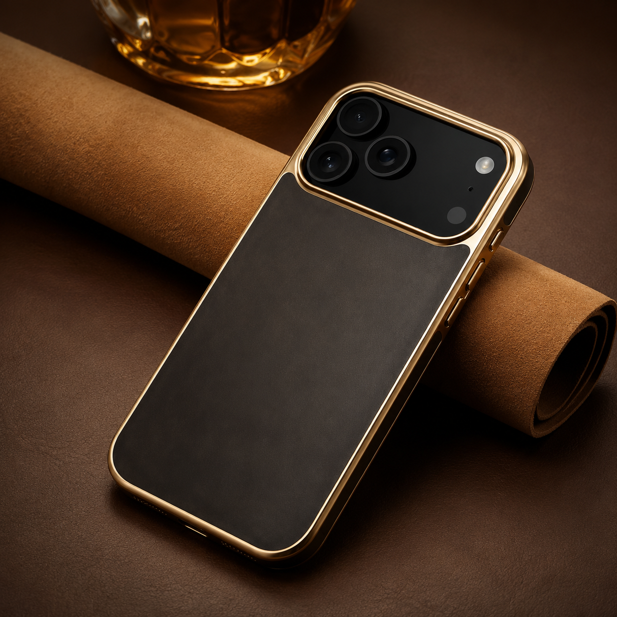 Premium iPhone Case MagSafe Compatible Cowhide Leather Cover Electroplated Edge Camera Protection Shockproof Anti Scratch Non Slip Slim Lightweight Design
