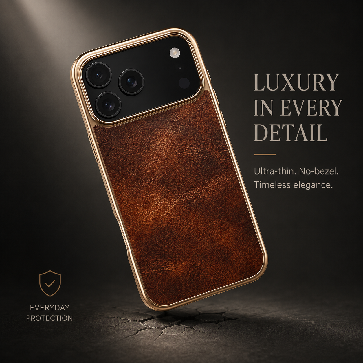 Premium iPhone Case MagSafe Compatible Cowhide Leather Cover Electroplated Edge Camera Protection Shockproof Anti Scratch Non Slip Slim Lightweight Design