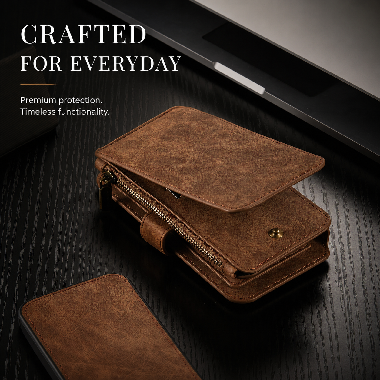 Premium iPhone Case MagSafe Compatible Detachable Leather Wallet Cover Flip Stand Card Holder Magnetic Shockproof Camera Lens Protection Slim Design