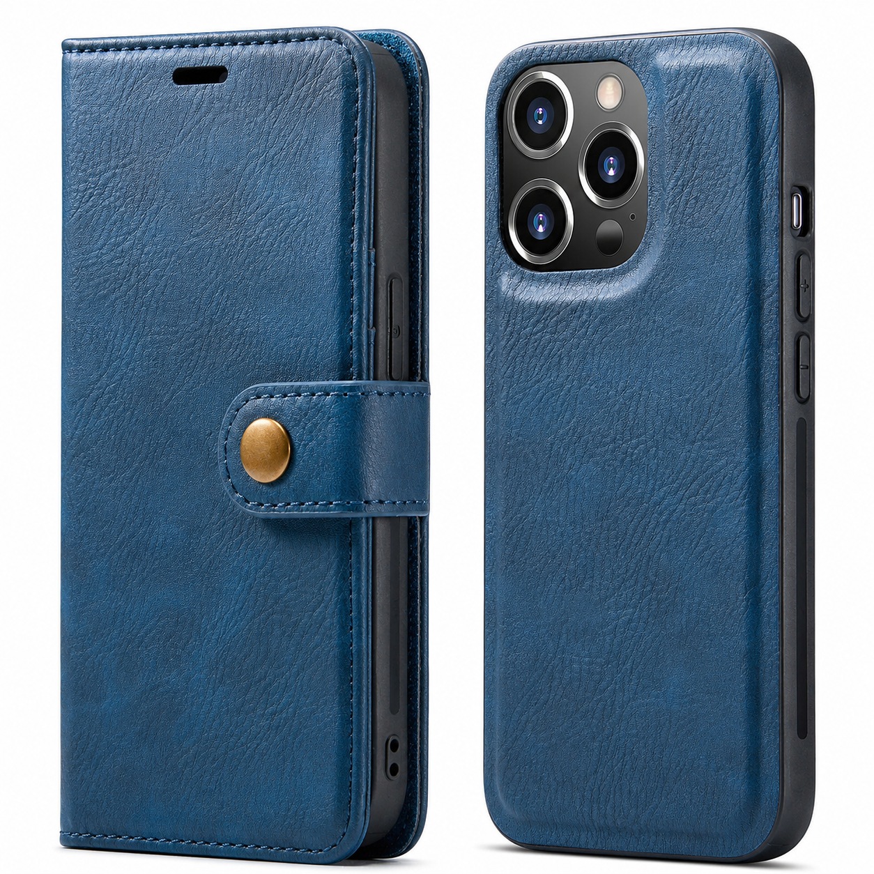 Premium iPhone Case MagSafe Compatible Detachable Leather Wallet Cover Magnetic Card Holder Shockproof Protective Camera Lens Protection Slim Design