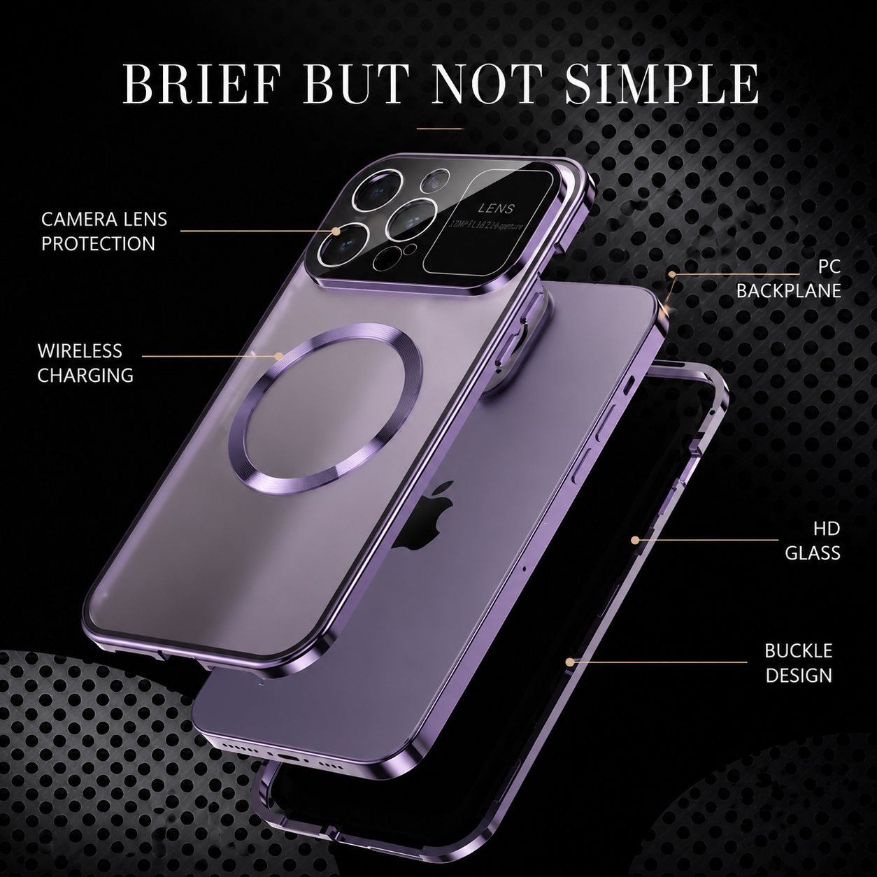 Premium iPhone Case MagSafe Compatible Double Sided Tempered Glass Magnetic Frame Shockproof Protective Cover Camera Lens Protection Full Coverage Slim Design