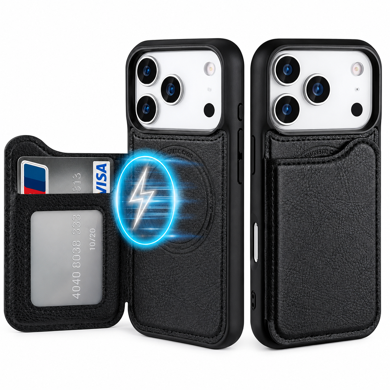 Premium iPhone Case MagSafe Compatible Flip Leather Wallet Protective Cover Card Holder Shockproof Magnetic Closure Anti Fingerprint Full Access Design