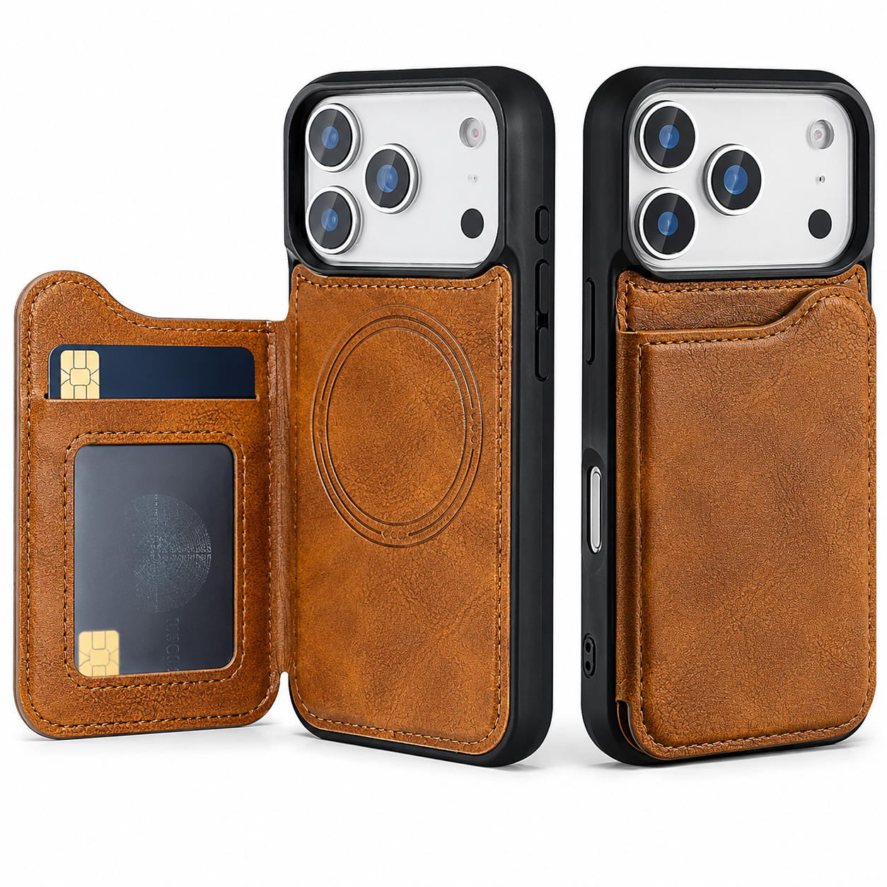 Premium iPhone Case MagSafe Compatible Flip Leather Wallet Protective Cover Card Holder Shockproof Magnetic Closure Anti Fingerprint Full Access Design