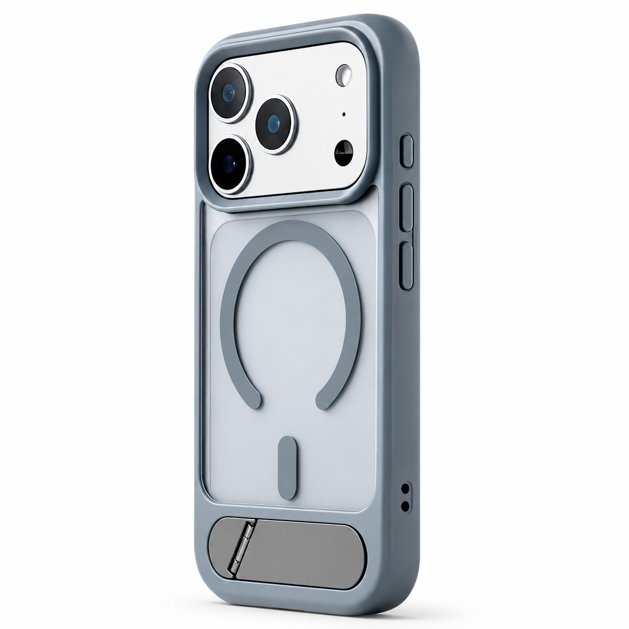 Premium iPhone Case MagSafe Compatible Foldable Stand Cover Shockproof PC Matte Anti Fingerprint Non Slip Camera Protection Half Wrapped Design