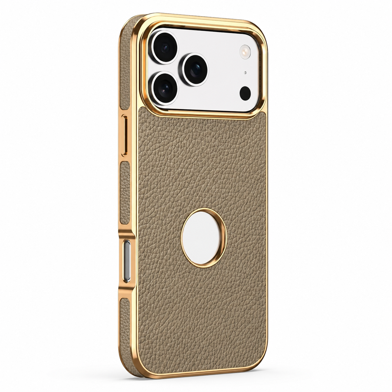 Premium iPhone Case MagSafe Compatible Genuine Cowhide Leather Protective Cover Lychee Texture Shockproof Anti Fingerprint Slim Full Coverage Design