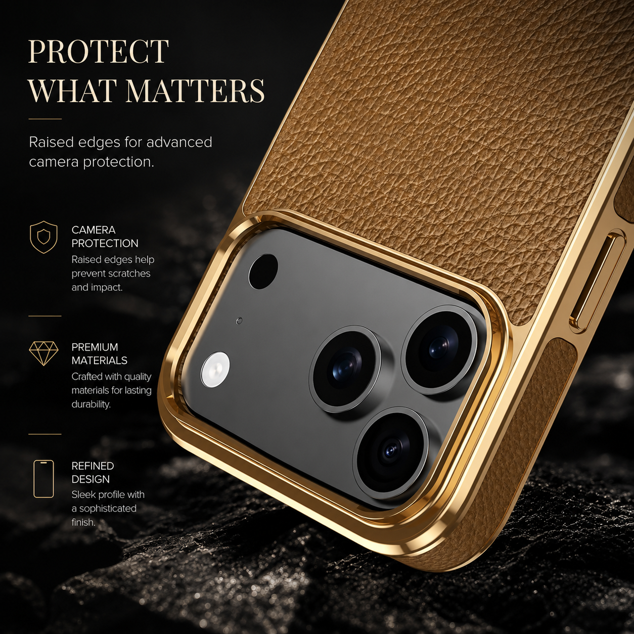 Premium iPhone Case MagSafe Compatible Genuine Cowhide Leather Protective Cover Lychee Texture Shockproof Anti Fingerprint Slim Full Coverage Design