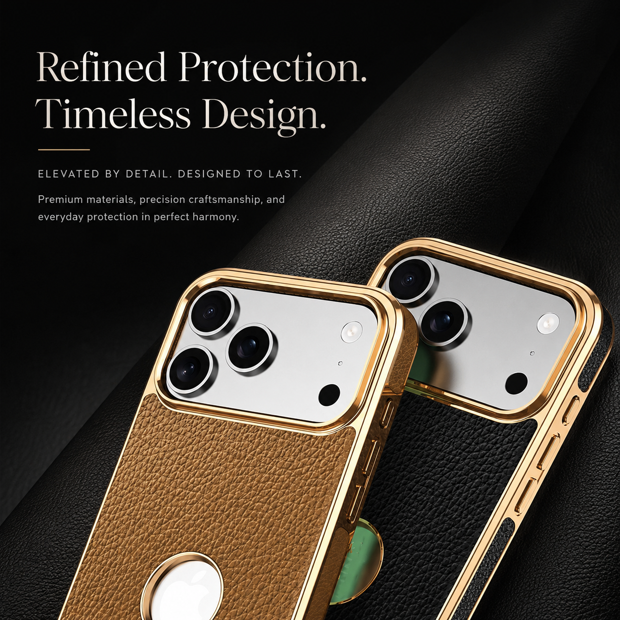 Premium iPhone Case MagSafe Compatible Genuine Cowhide Leather Protective Cover Lychee Texture Shockproof Anti Fingerprint Slim Full Coverage Design