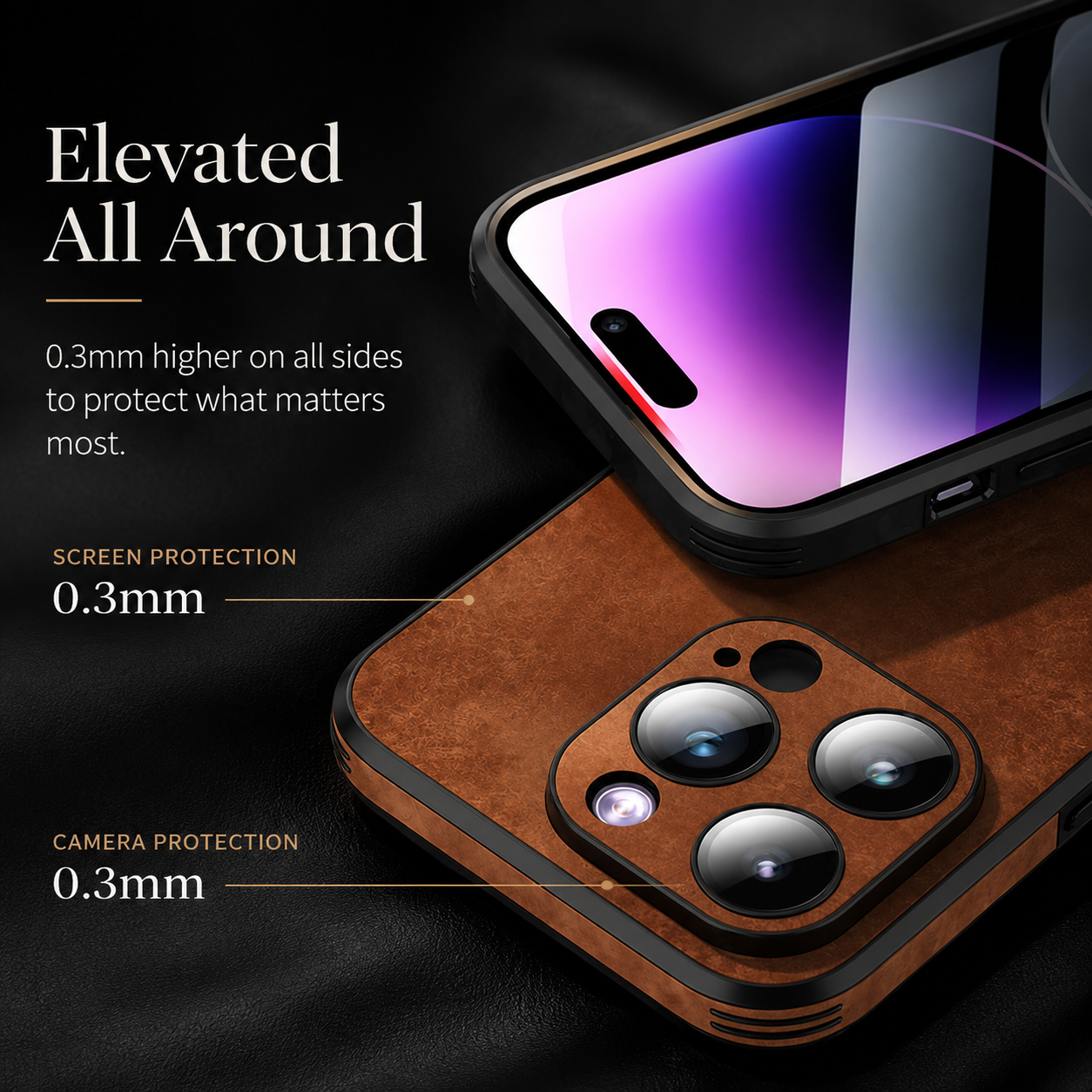 Premium iPhone Case MagSafe Compatible Genuine Leather Cover Magnetic Protective Camera Lens Guard Shock Absorbing Slim Full Coverage Design