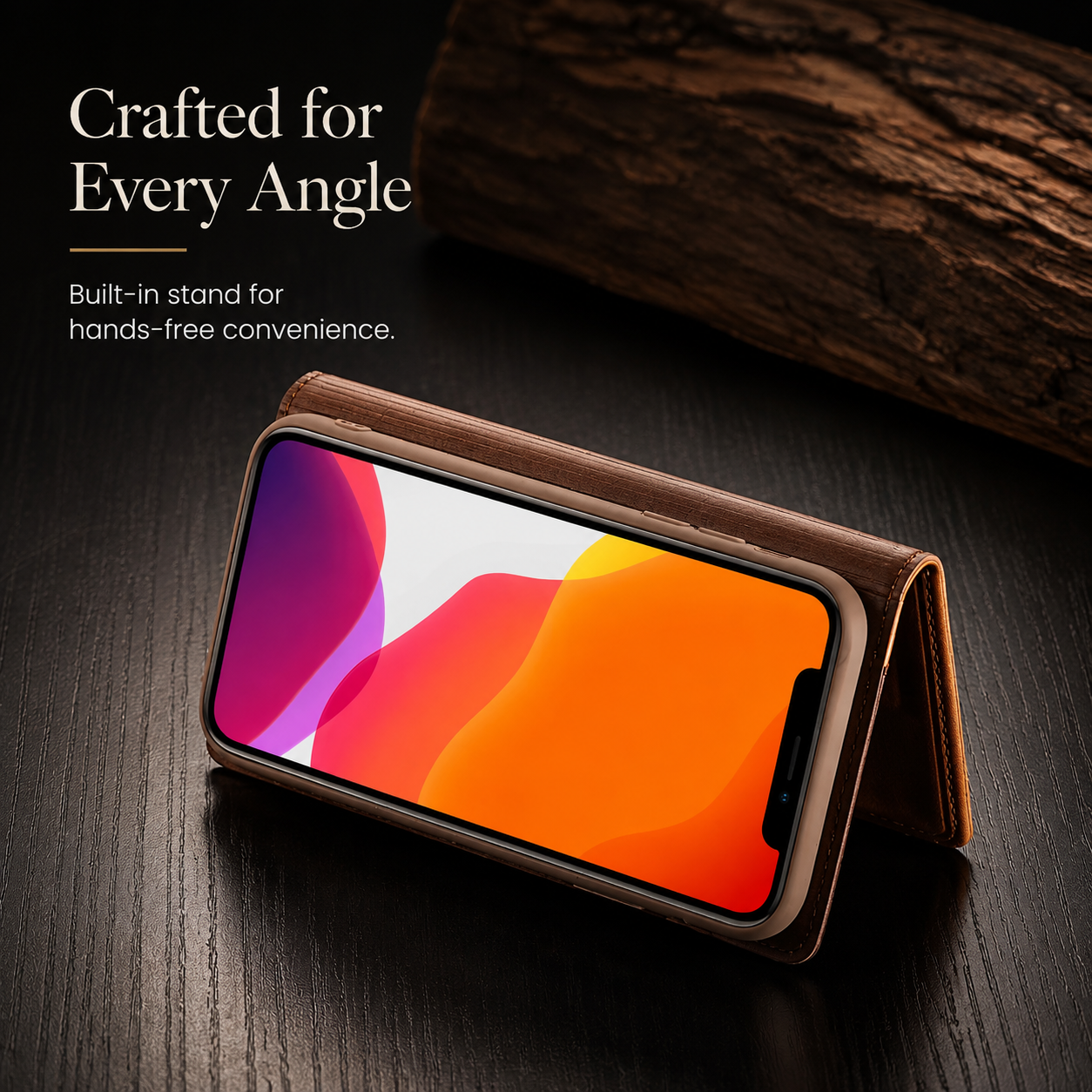 Premium iPhone Case MagSafe Compatible Genuine Leather Flip Wallet Cover Card Holder Magnetic Closure Shockproof Camera Lens Protection Slim Design