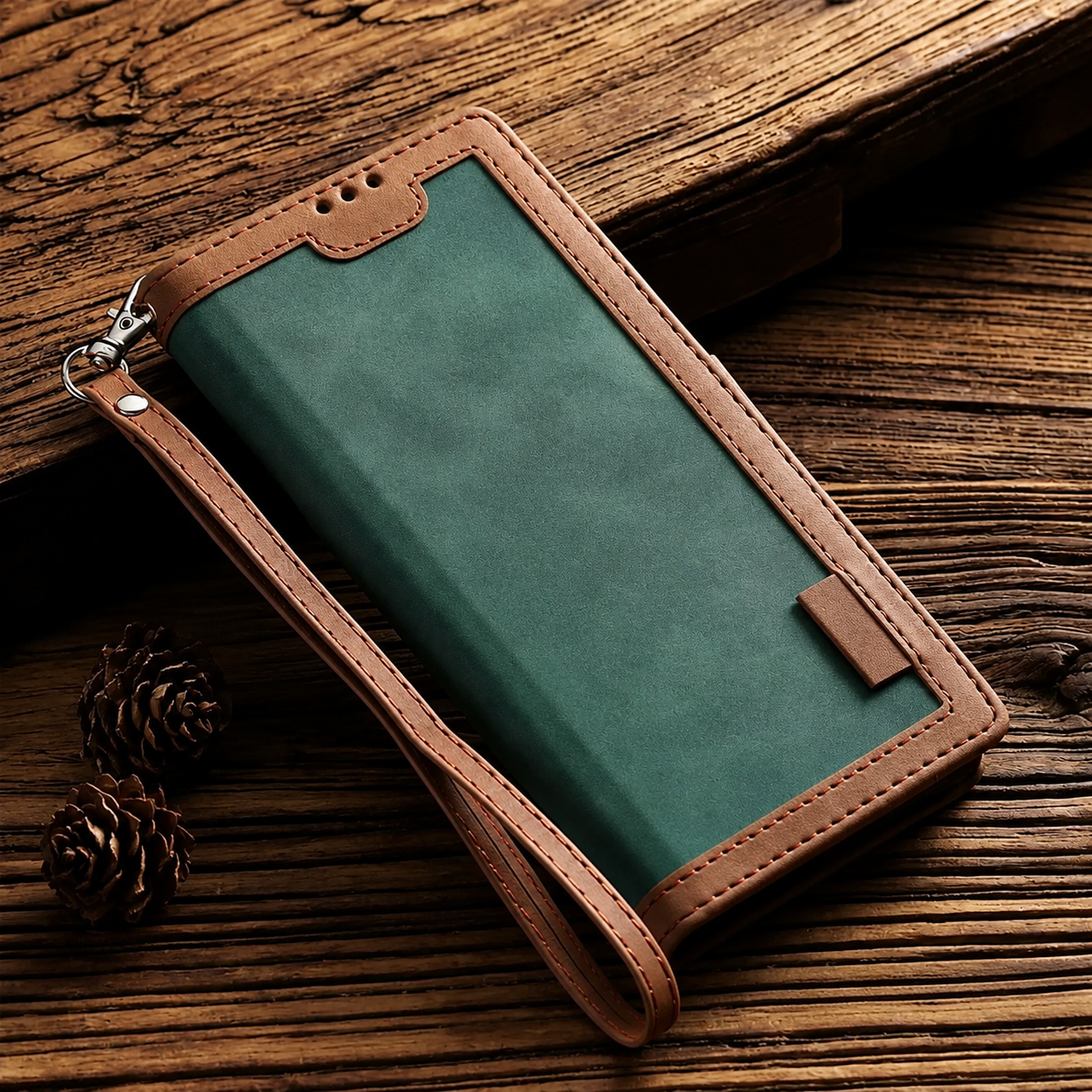 Premium iPhone Case MagSafe Compatible Genuine Leather Flip Wallet Cover Card Holder Magnetic Closure Shockproof Camera Lens Protection Slim Design