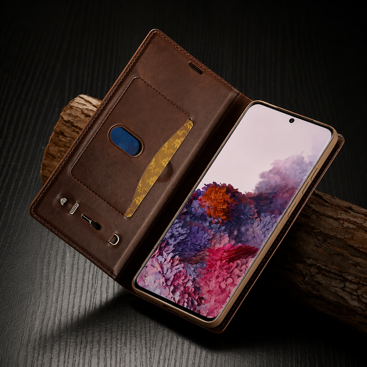 Premium iPhone Case MagSafe Compatible Genuine Leather Flip Wallet Cover Card Holder Magnetic Closure Shockproof Camera Lens Protection Slim Design