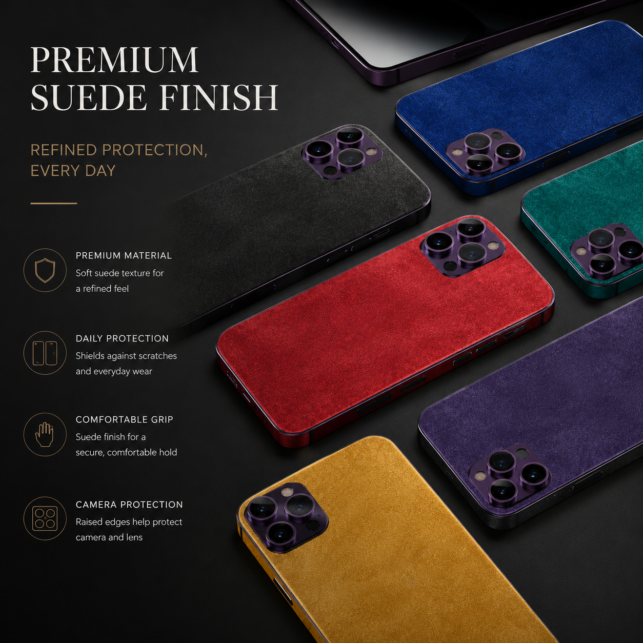 Premium iPhone Case MagSafe Compatible Genuine Leather Strap Cover Slim Protective Shockproof Camera Lens Protection Carry Strap Luxury Design
