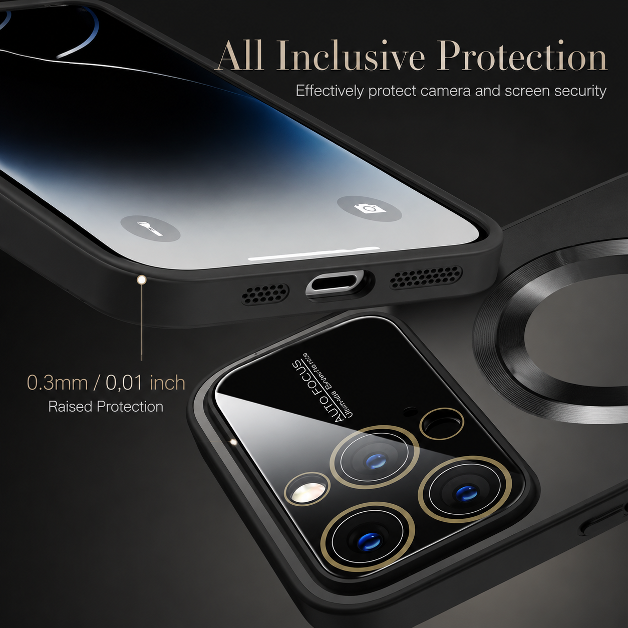Premium iPhone Case MagSafe Compatible Glass Back Cover Magnetic Shockproof Protective Camera Lens Guard Anti Fingerprint Clear Slim Design