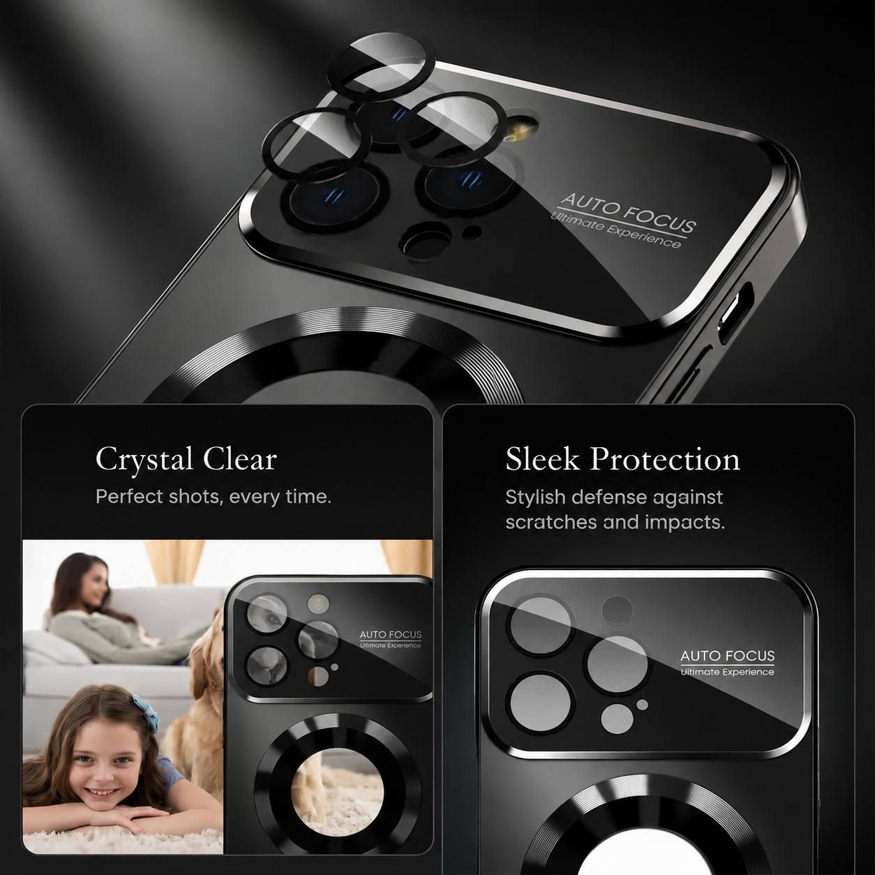 Premium iPhone Case MagSafe Compatible Glass Back Cover Magnetic Shockproof Protective Camera Lens Guard Anti Fingerprint Clear Slim Design