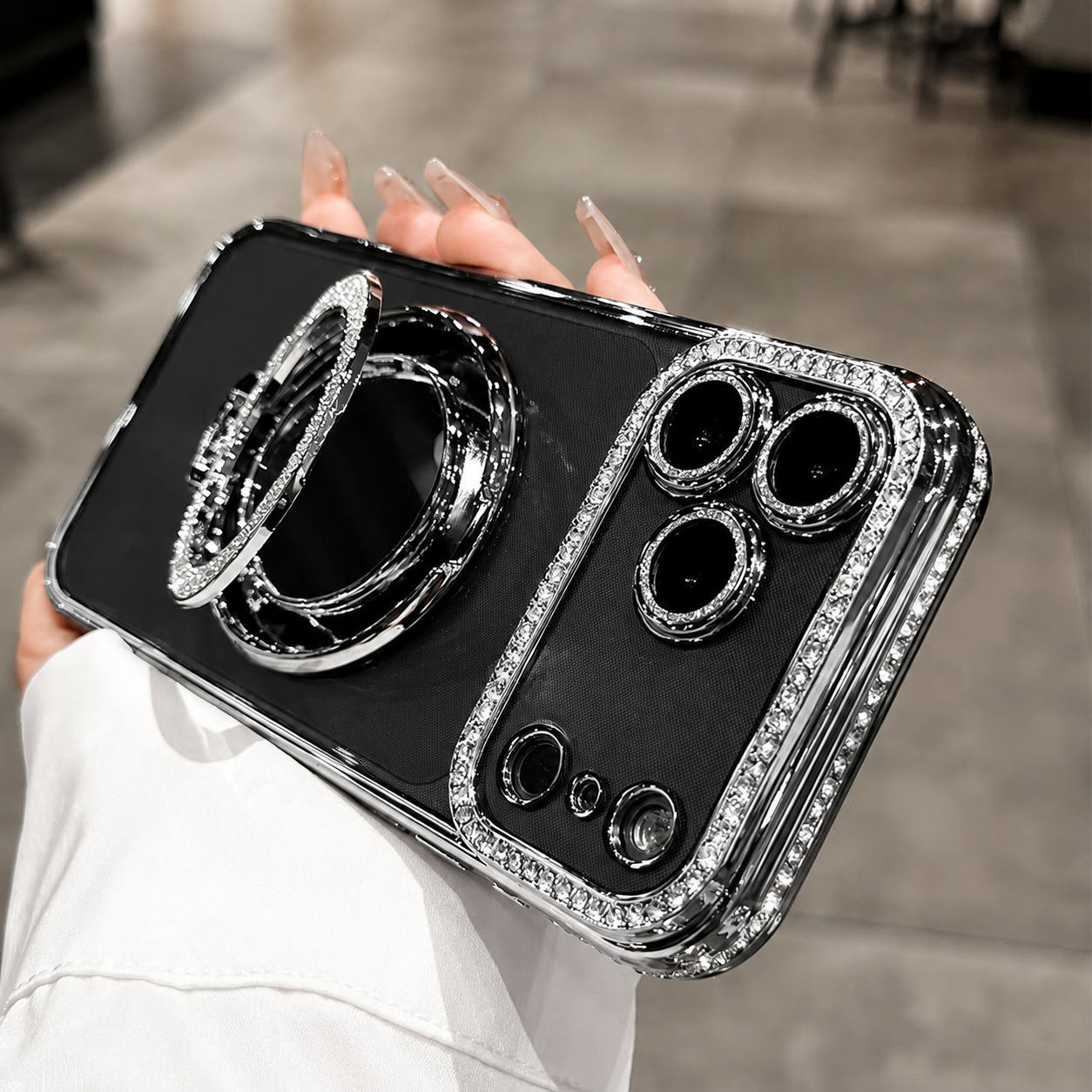Premium iPhone Case MagSafe Compatible Glitter Mirror Cover Transparent TPU Magnetic Shockproof Protective Anti Fingerprint Anti Scratch Slim Design