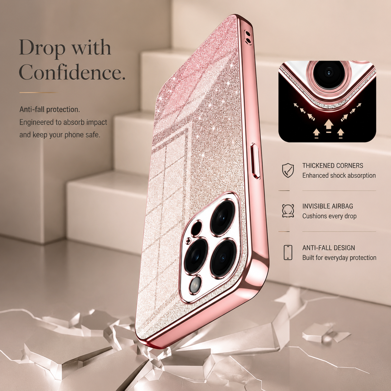 Premium iPhone Case MagSafe Compatible Glitter TPU Magnetic Cover Shockproof Protective Camera Lens Guard Flexible Slim Design