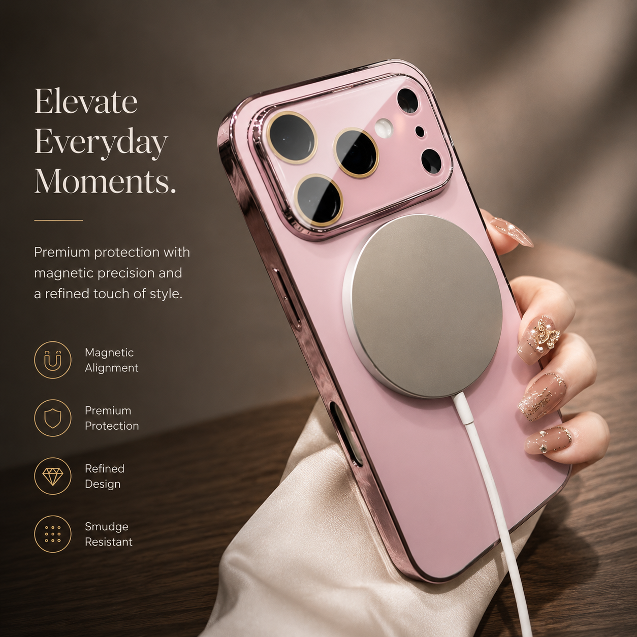 Premium iPhone Case MagSafe Compatible Hard PC Cover Shockproof Tempered Glass Camera Protection Anti Fingerprint Slim Full Coverage Design
