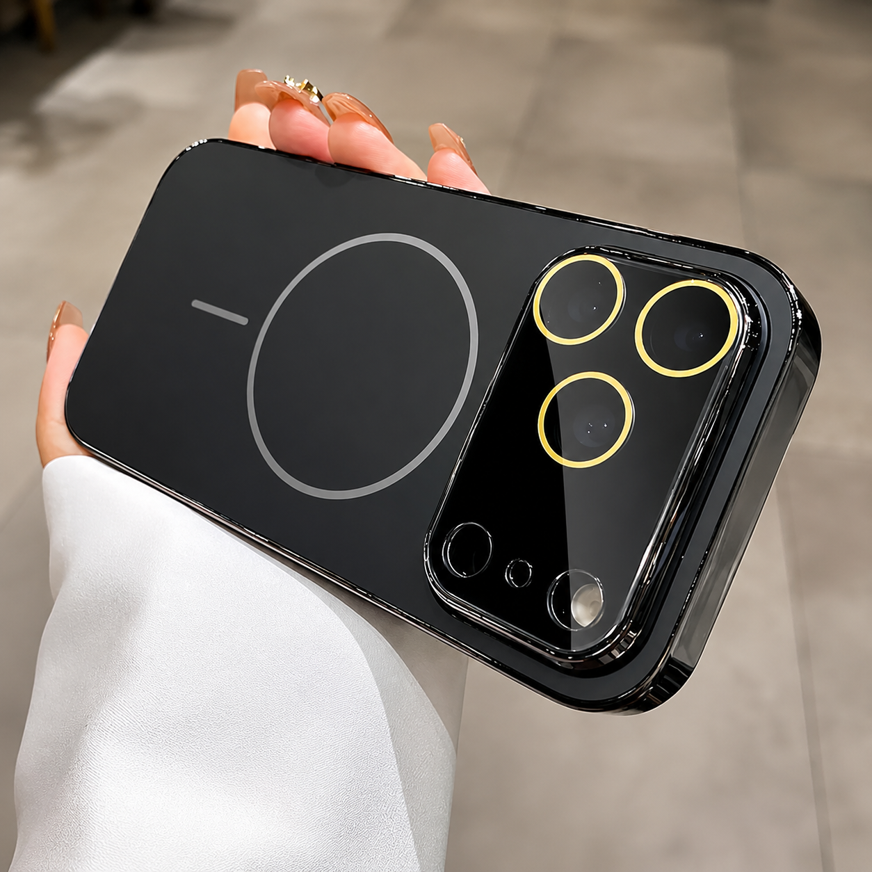 Premium iPhone Case MagSafe Compatible Hard PC Cover Shockproof Tempered Glass Camera Protection Anti Fingerprint Slim Full Coverage Design