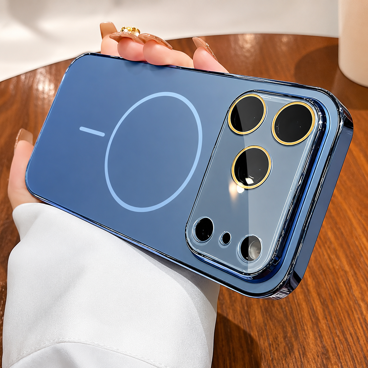 Premium iPhone Case MagSafe Compatible Hard PC Cover Shockproof Tempered Glass Camera Protection Anti Fingerprint Slim Full Coverage Design