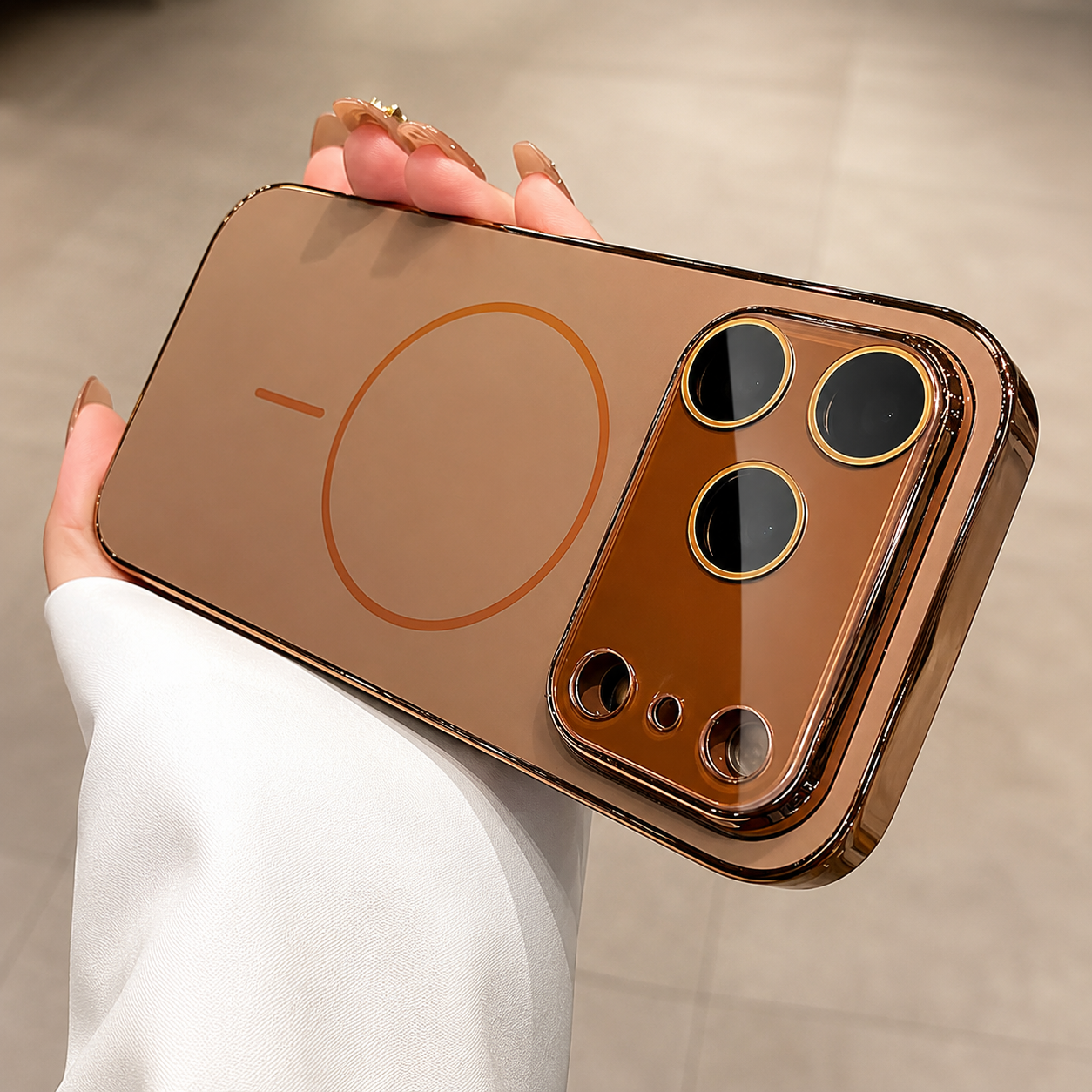 Premium iPhone Case MagSafe Compatible Hard PC Cover Shockproof Tempered Glass Camera Protection Anti Fingerprint Slim Full Coverage Design
