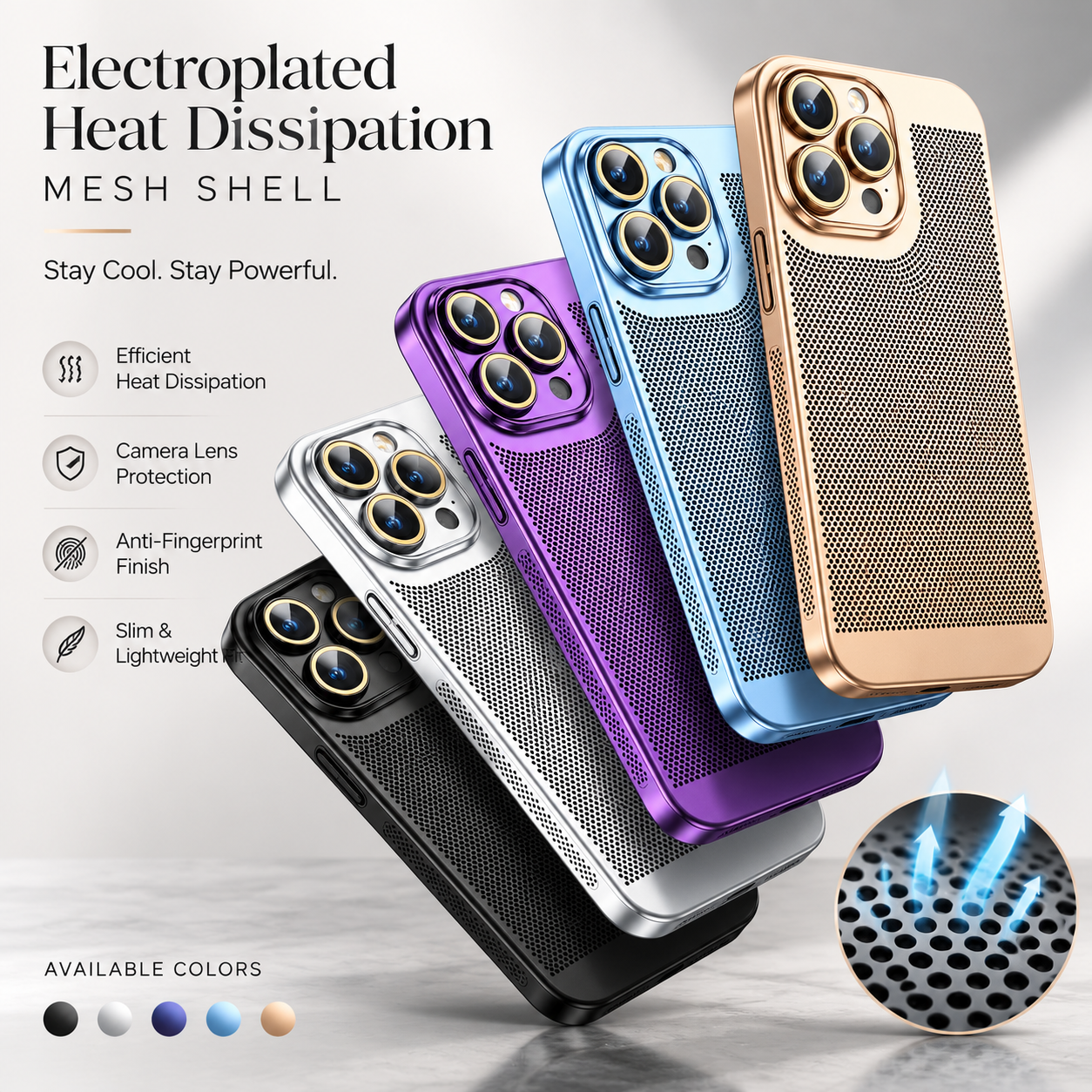 Premium iPhone Case MagSafe Compatible Honeycomb Texture Magnetic Cover Heat Dissipation Shockproof Protective Camera Lens Guard Slim Design