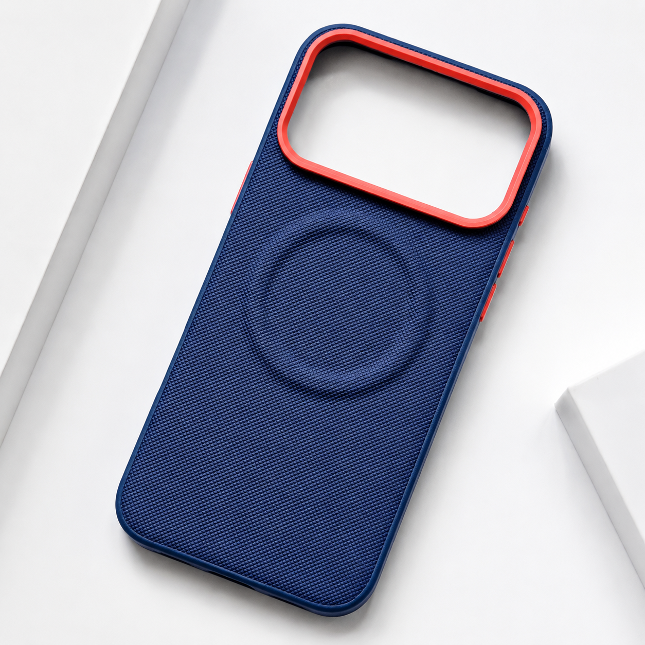 Premium iPhone Case MagSafe Compatible Leather Cover Shockproof PC TPU Hybrid Diamond Texture Camera Protection Non Slip Slim Full Coverage Design