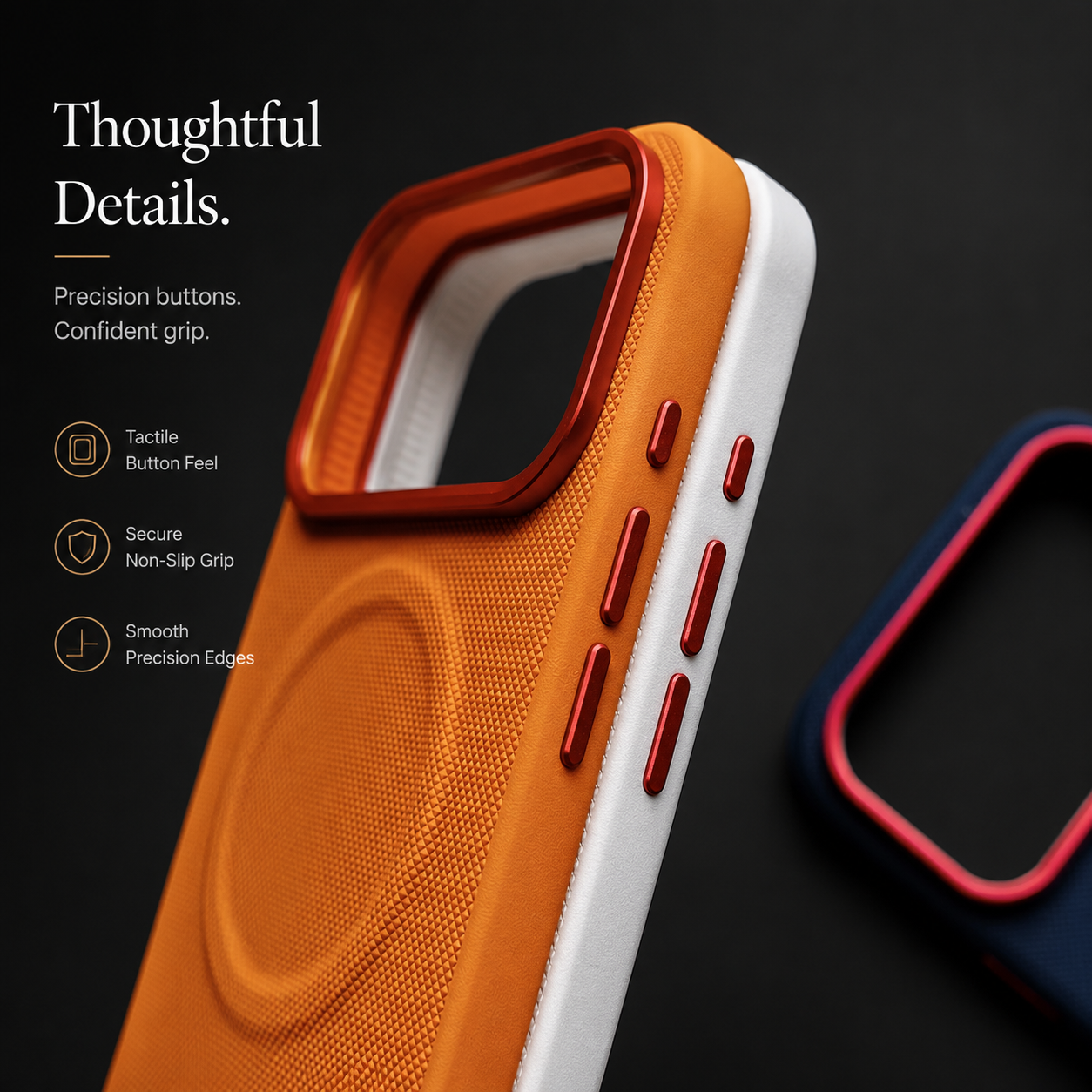Premium iPhone Case MagSafe Compatible Leather Cover Shockproof PC TPU Hybrid Diamond Texture Camera Protection Non Slip Slim Full Coverage Design