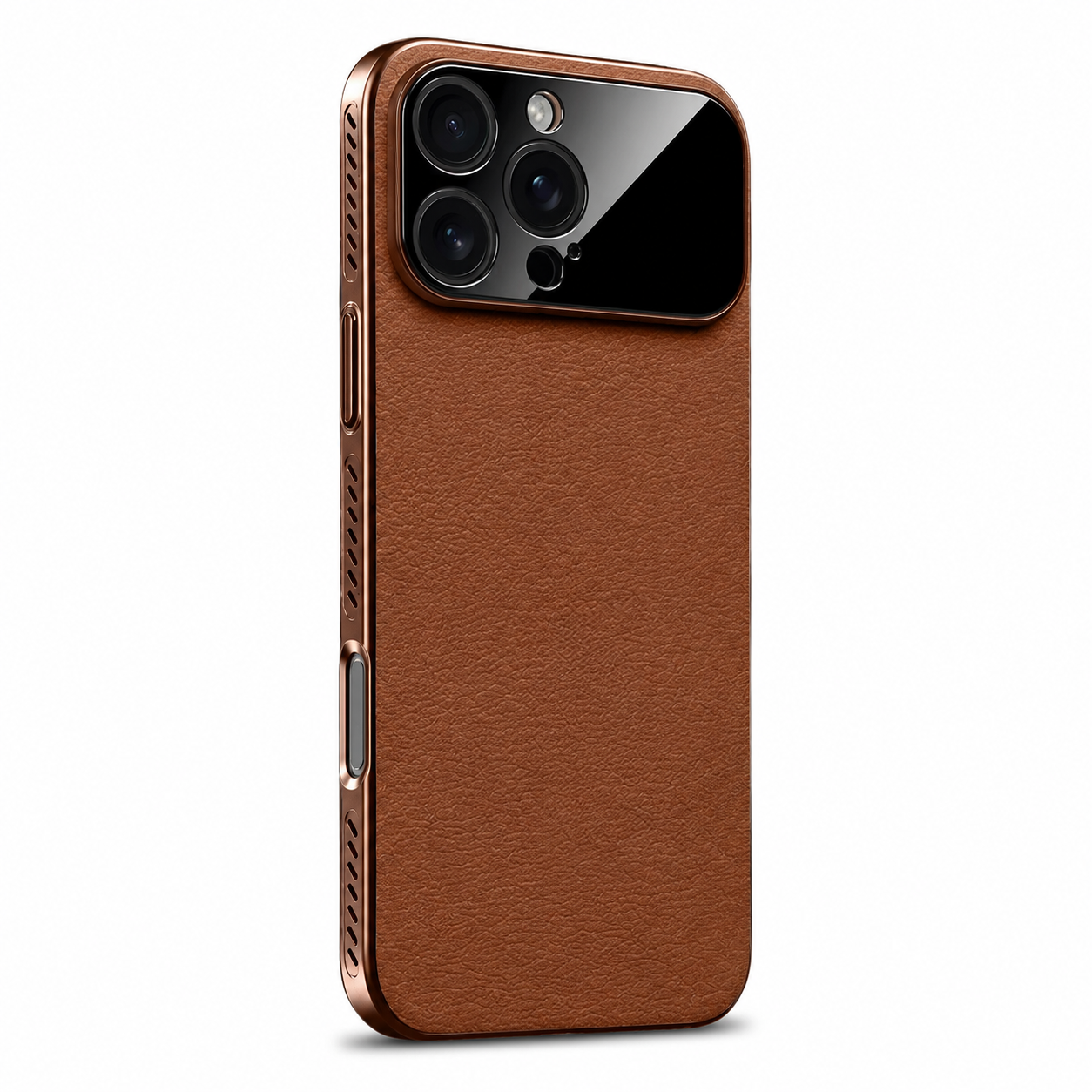 Premium iPhone Case MagSafe Compatible Leather Cover Side Vent Cooling Slim Half Wrapped Anti Fingerprint Non Slip Shockproof Protective Design